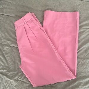 Abercrombie & Fitch Pink Tailored Wide-Leg Trousers